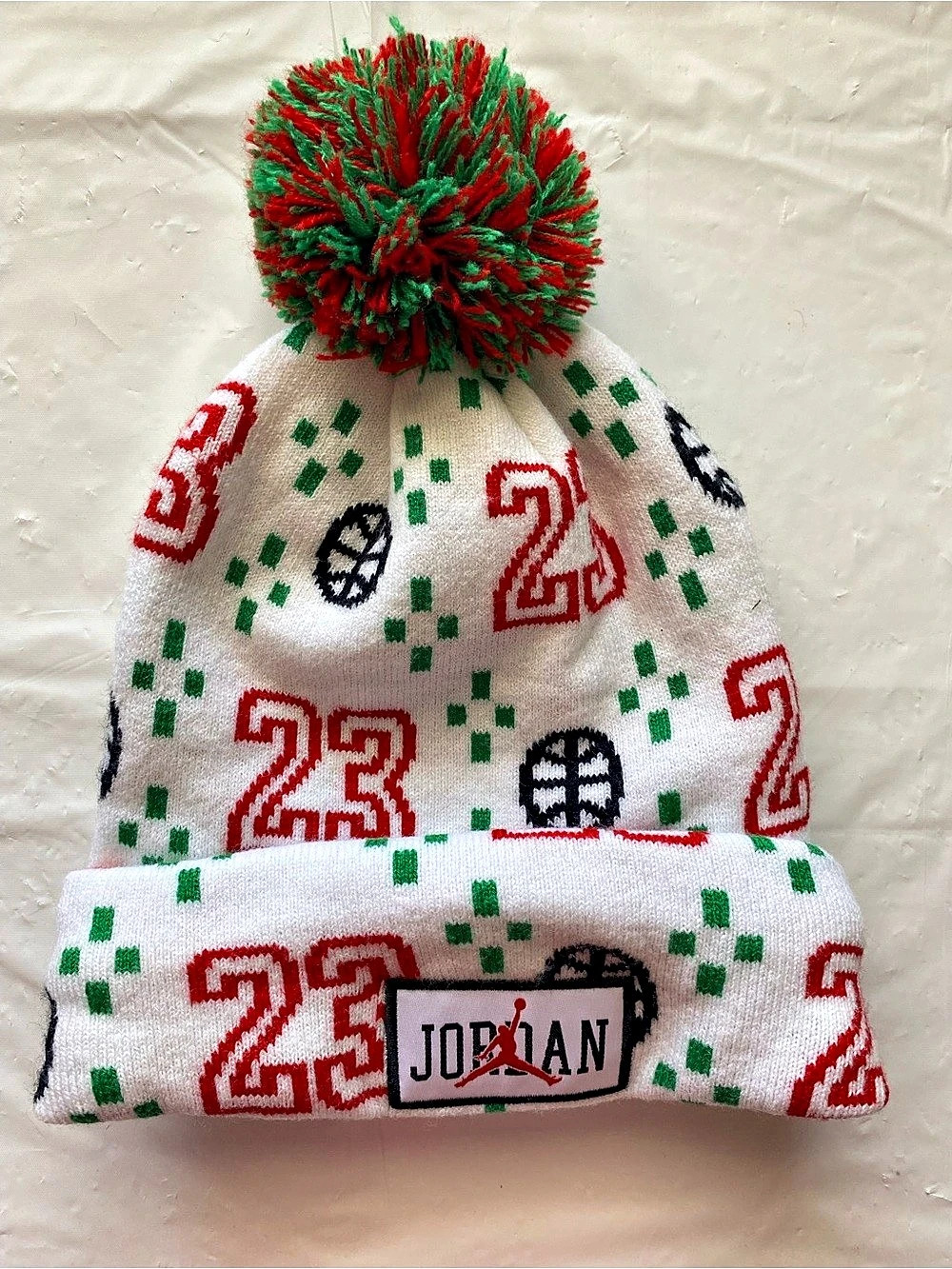 Jordan Brand Child Grid Print Knit Pom Beanie Hat 0607-001
